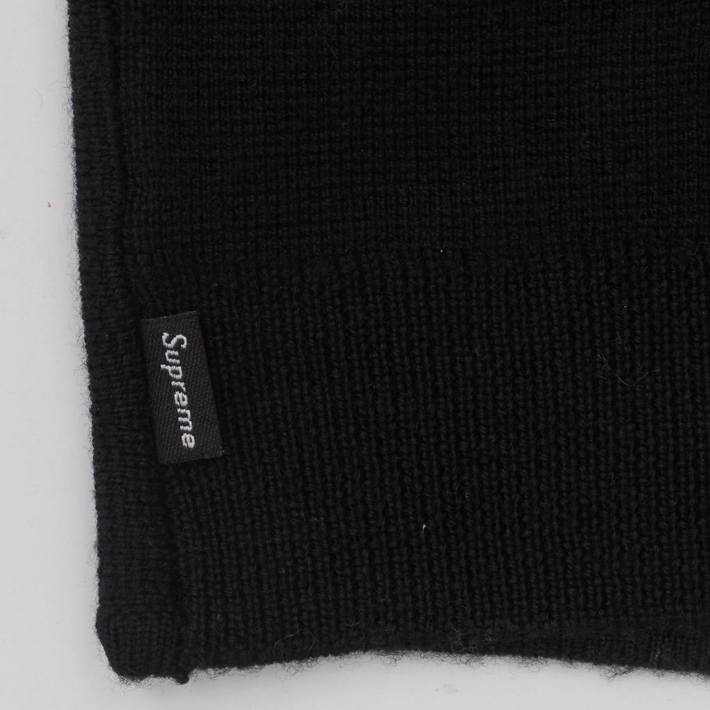 Supreme Knit Polo Full Zip Vertical Stripe Black Gray Sweater Size L Large - Picture 5 of 5